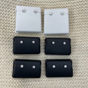 Elegant Sterling Silver S925 with a .25 CWT Moissanite Stud Earrings Set